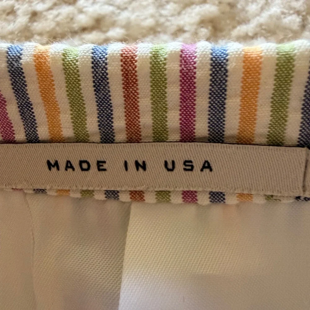 Maus & Hoffman Mens 44R Seersucker Stripe Sport Coat Blazer Multi-Color USA Made